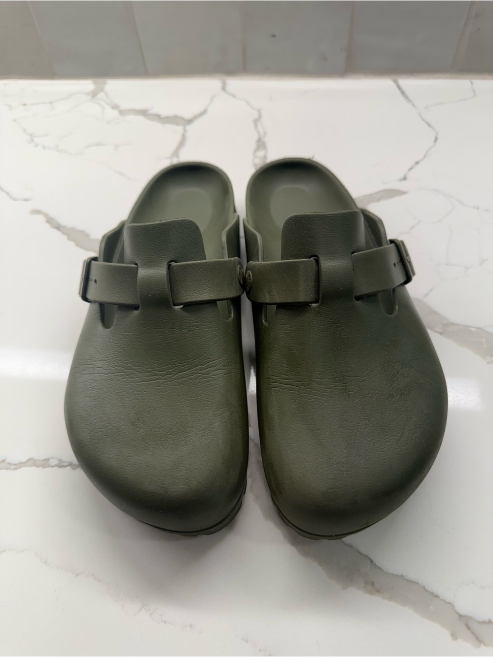 Birkenstock Boston EVA Olive Green Slip-On Clog Slides